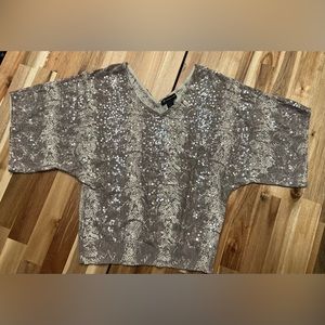 I.N.C. Women’s Sequin-Detailed, Cotton/Rayon Blouse, Size Medium